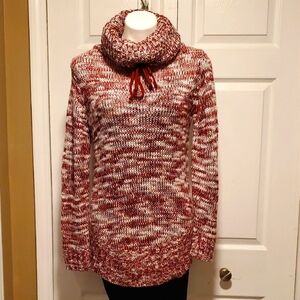 NOBO No Boundaries Women's Burgundy/White Turtleneck Pullover Sweater- XXL (19)